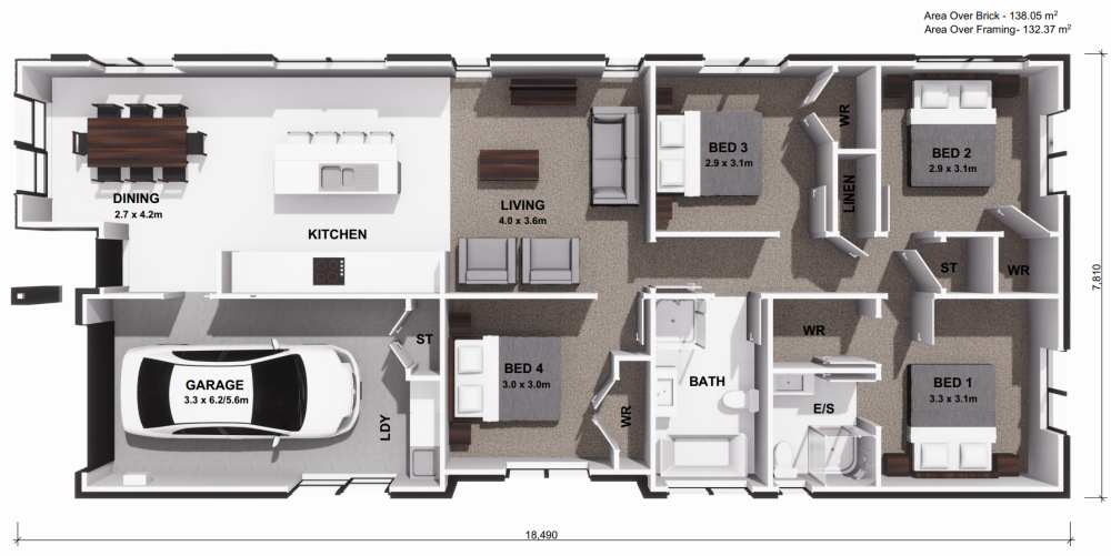  Generation Homes This will be a hop, skip and jump to new town centre! 3 D Floor Plan Lot 352 