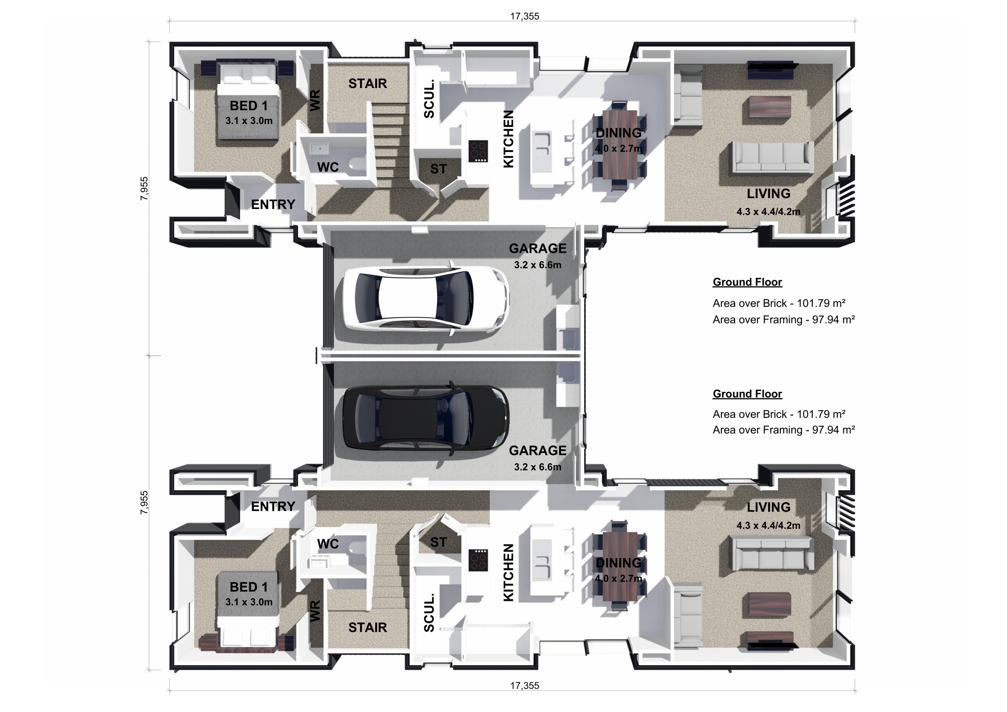  Generation Homes Just a Stones Throw Away to Everything Lot 409 410 Bestland Duplex 3 D Floor Plan GF page 0001 