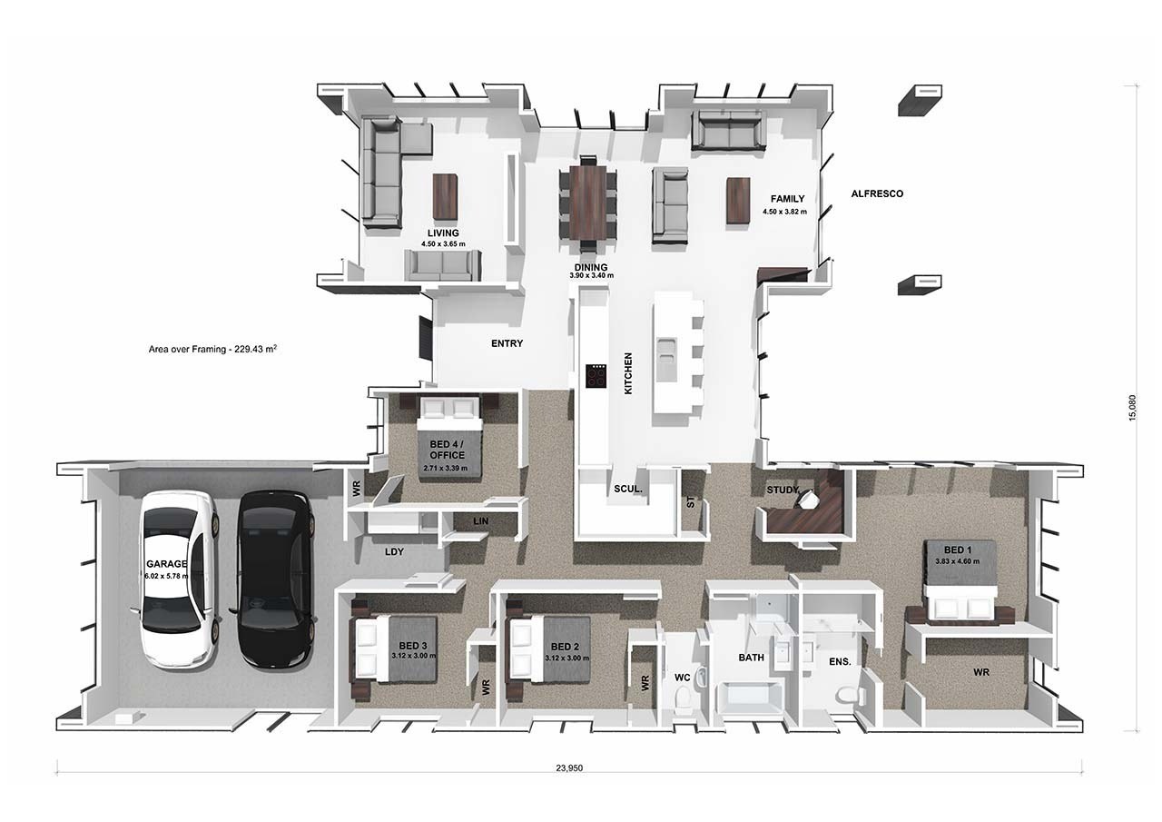  Generation Homes Lot 50 Copper Beech - brand new home in Woodend - modern, warm, sought after + built for a fully FIXED PRICE Coatesville 3 D Floor Plan web 