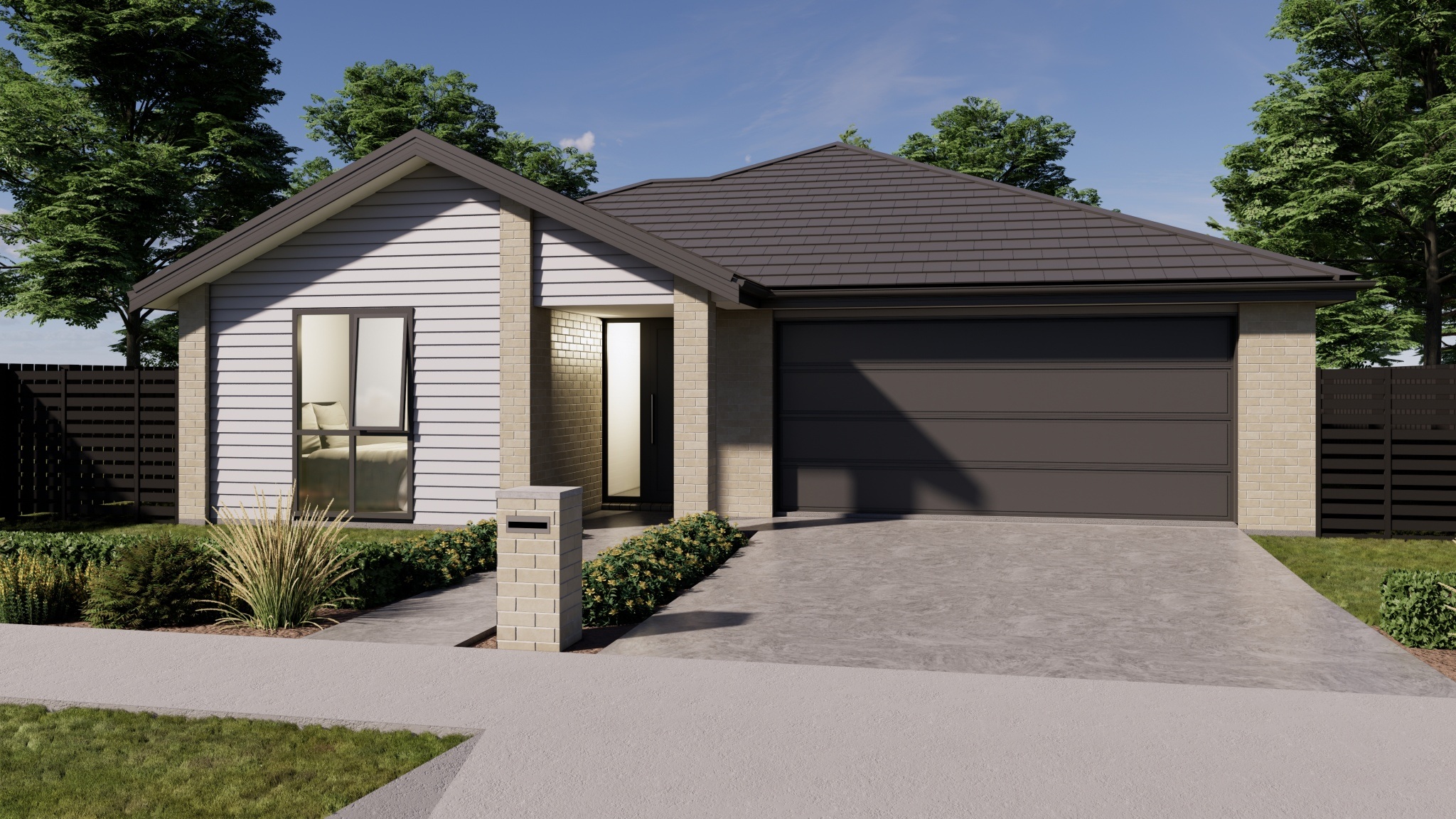  Generation Homes TITLED SECTION lot 165 Sabys Estate, Halswell modern 3-bedroom NEW home + FIXED PRICE Selwyn Plan V2 Classic Front 