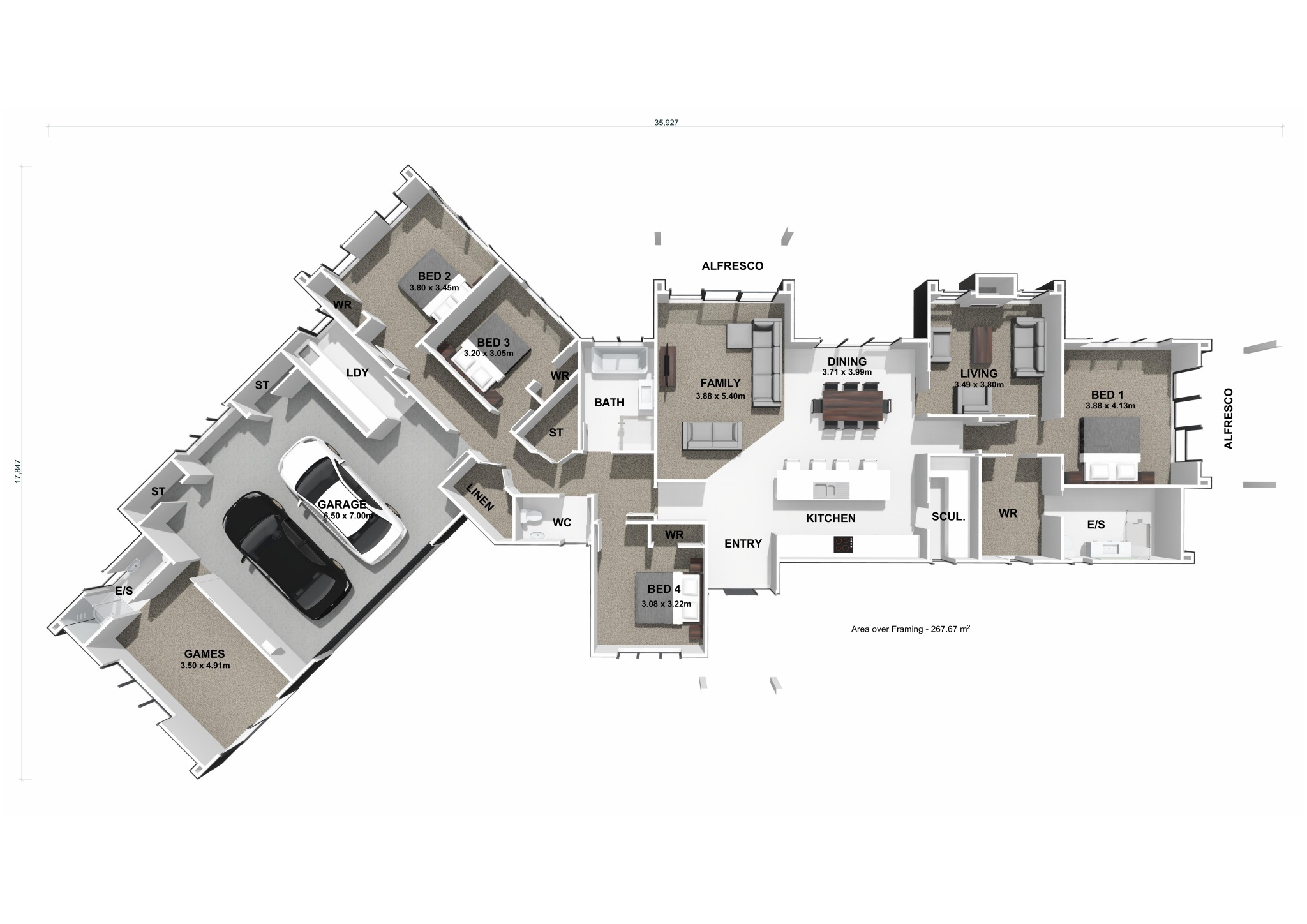  Generation Homes 176D BAYLY ROAD, TIRAU - LOT 6 Kamaka 3 D Floor Plan 