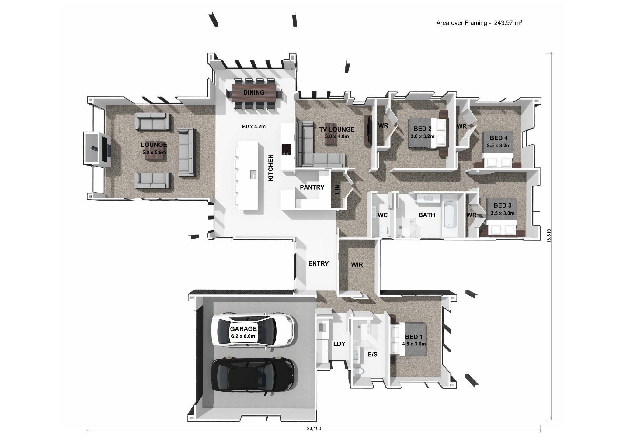  Generation Homes KINLOCH SEVEN OAKS - LOT 83 Lot 83 Seven Oaks 3 D Floor Plan 