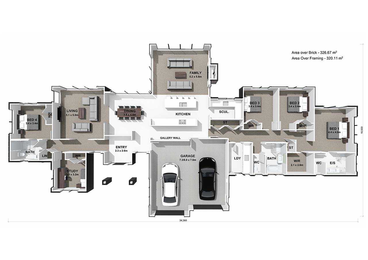  Generation Homes 176A BAYLY ROAD, OKOROIRE, TIRAU - LOT 4 - Lyndon 3 D Floor Plan web 