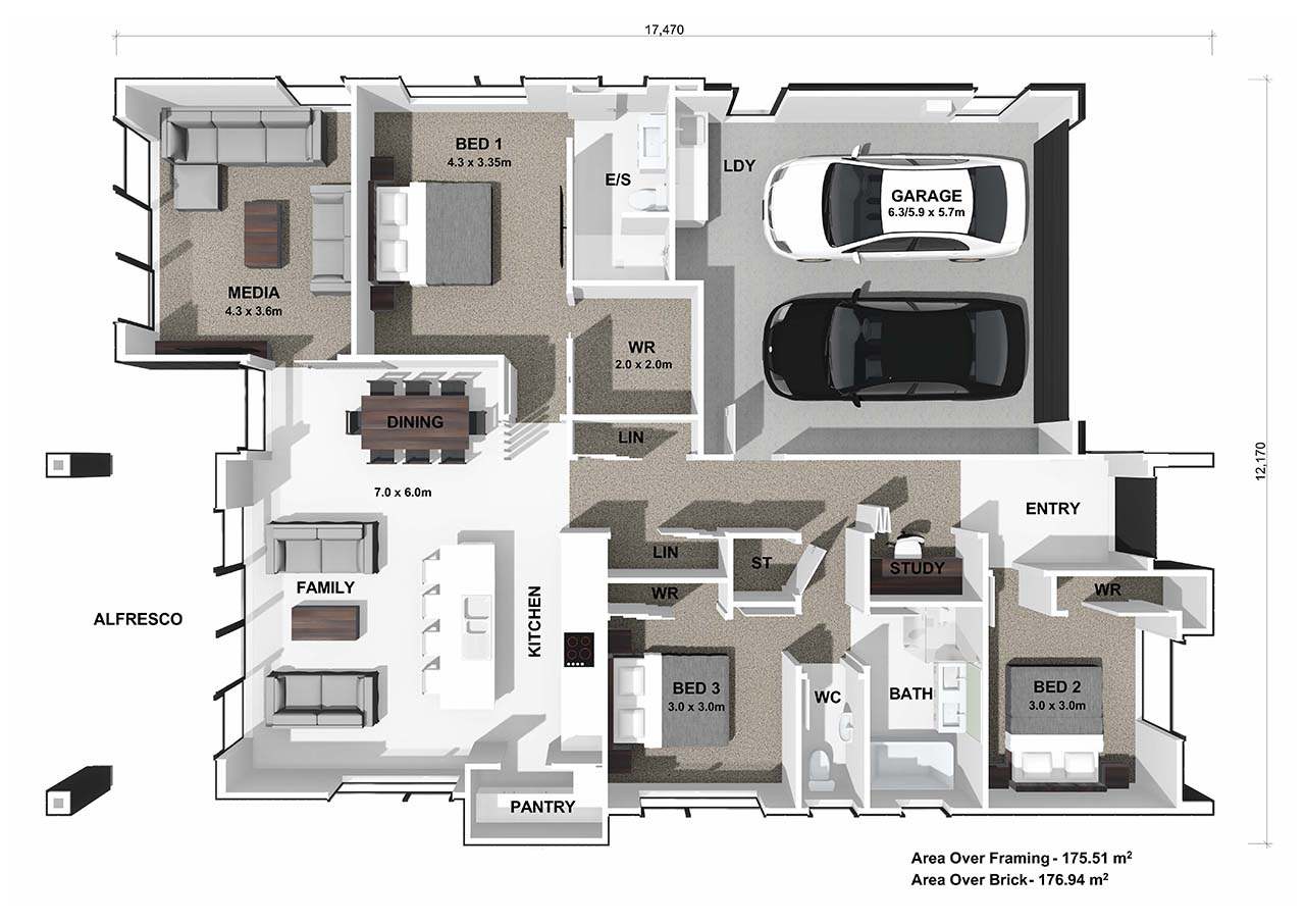  Generation Homes 176E BAYLY ROAD, TIRAU - LOT 1 Omahina 3 D Floor Plan web 