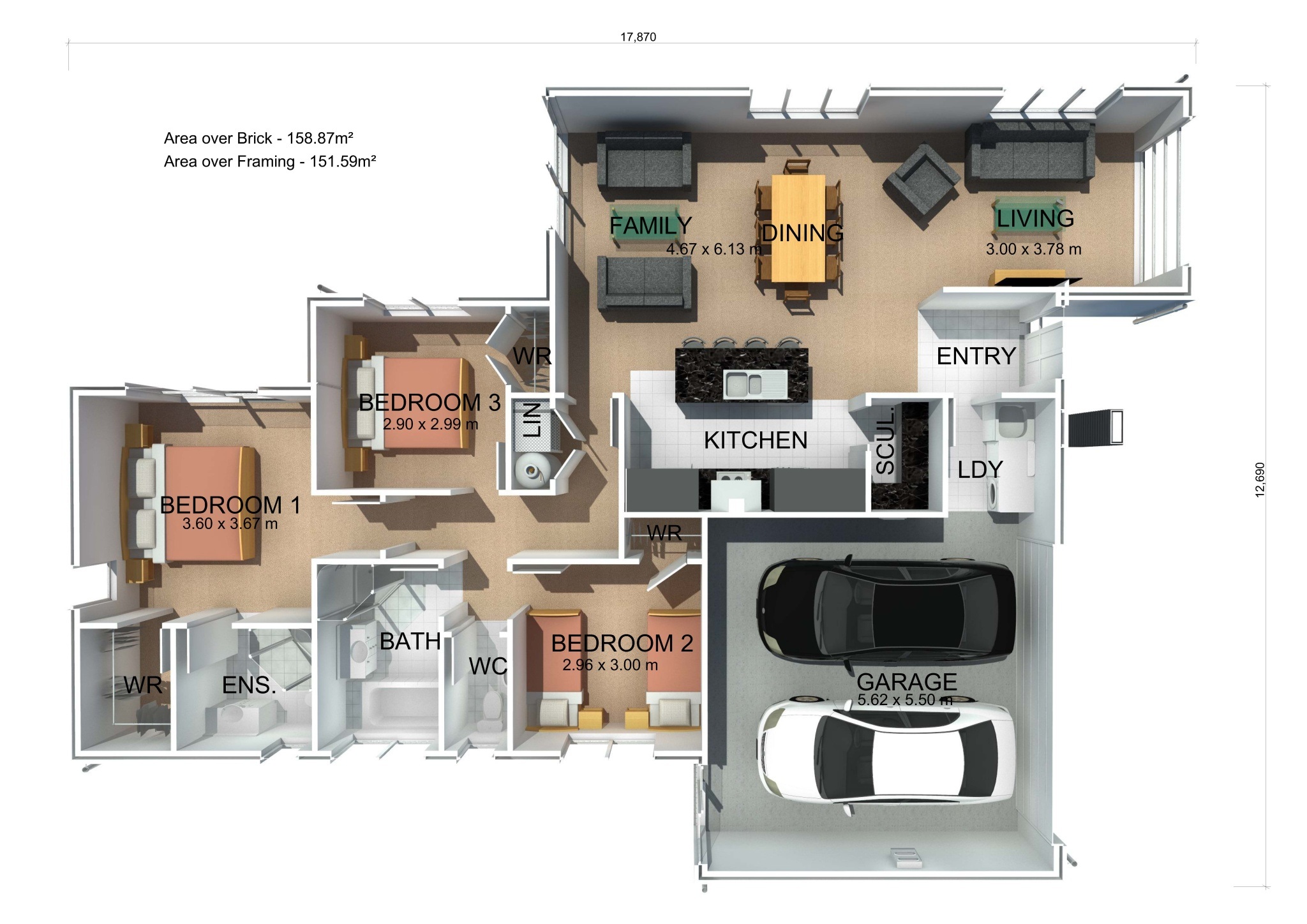  Generation Homes 26B Maple Drive Estate, Putaruru - Lot 15 Pukaki 3 D Floor Plan 002 jpeg 