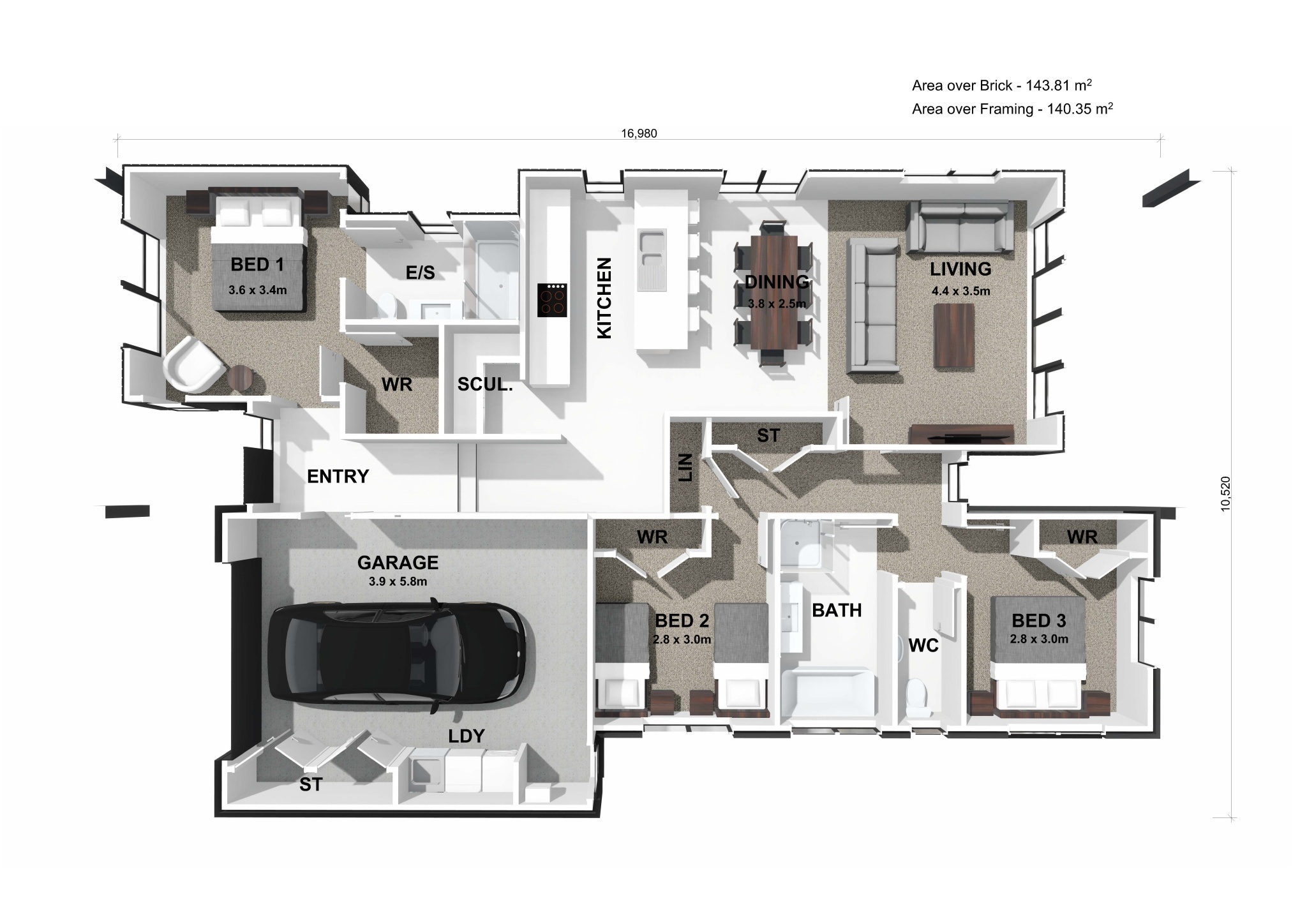  Generation Homes Live Brighter in Aurora Lot 236 Aurora 3 D Floor Plan 