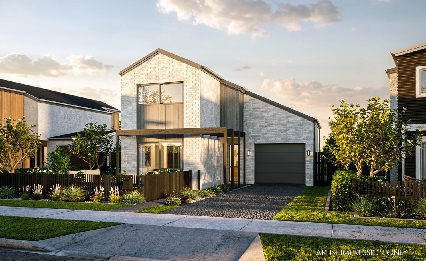  Generation Homes Sky High Views in Brymer Heights Render White Brick Lot 99 C 