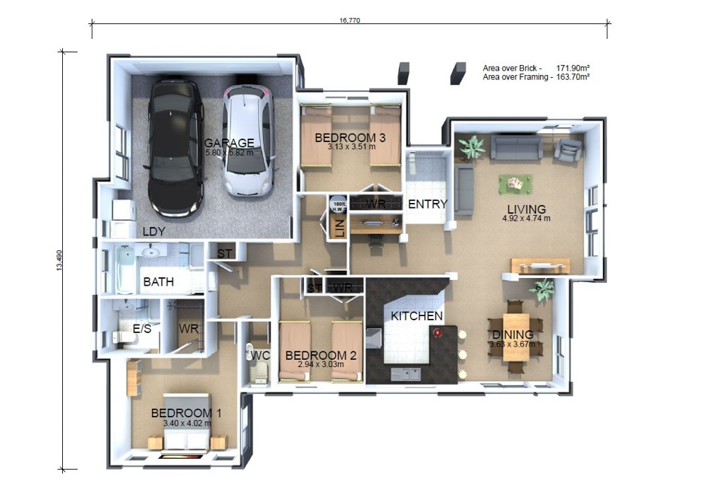  Generation Homes Start fresh in Matamata’s Newest Community Brookfield 3 D floor plan web 