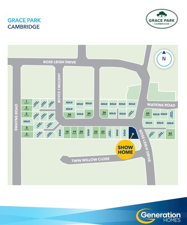  Generation Homes Graceful Living in Grace Park Grace Park map with sold 
