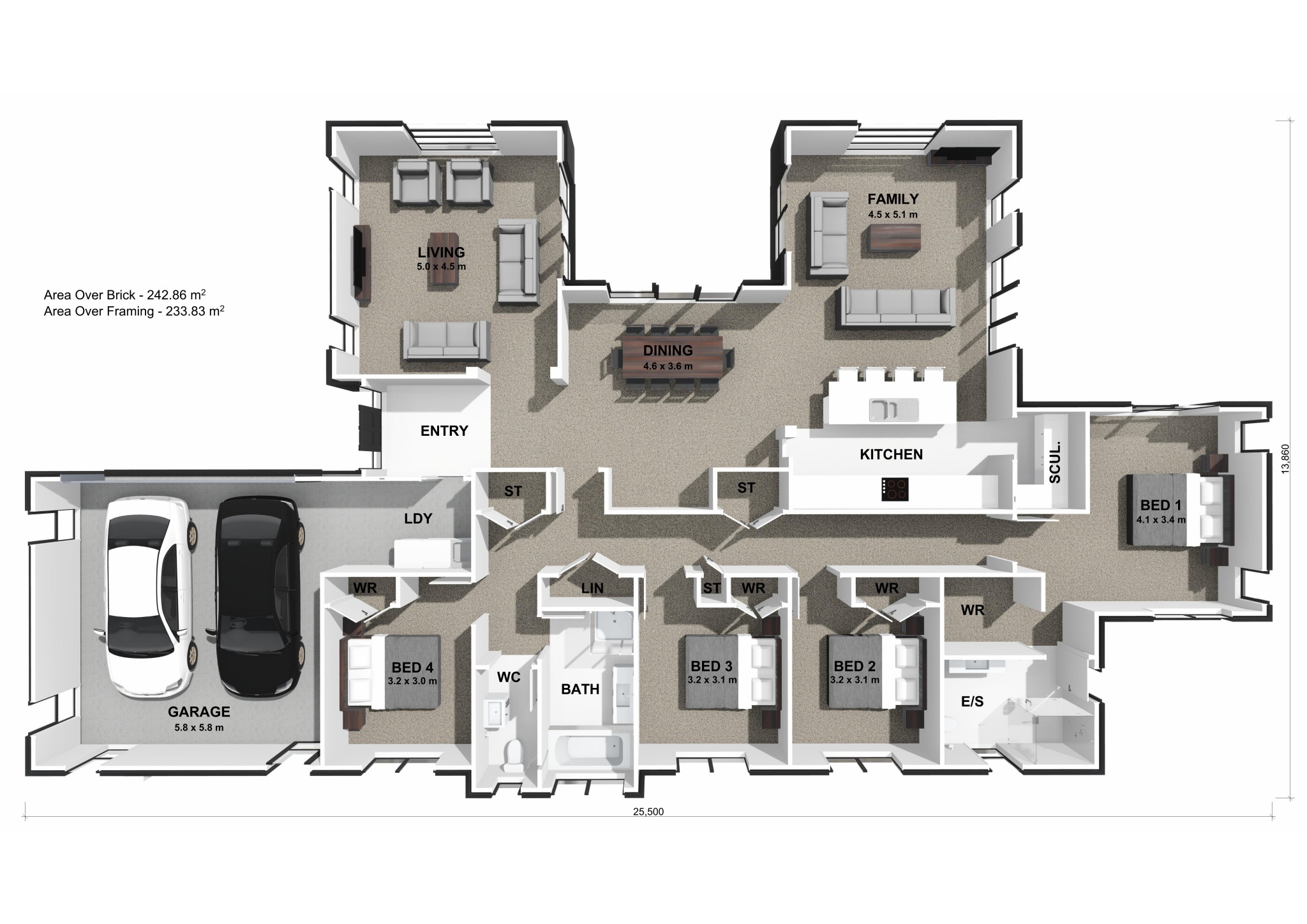  Generation Homes Pirongia Lifestyle Luxury Kaimai 4 BED 3 D Floor Plan 