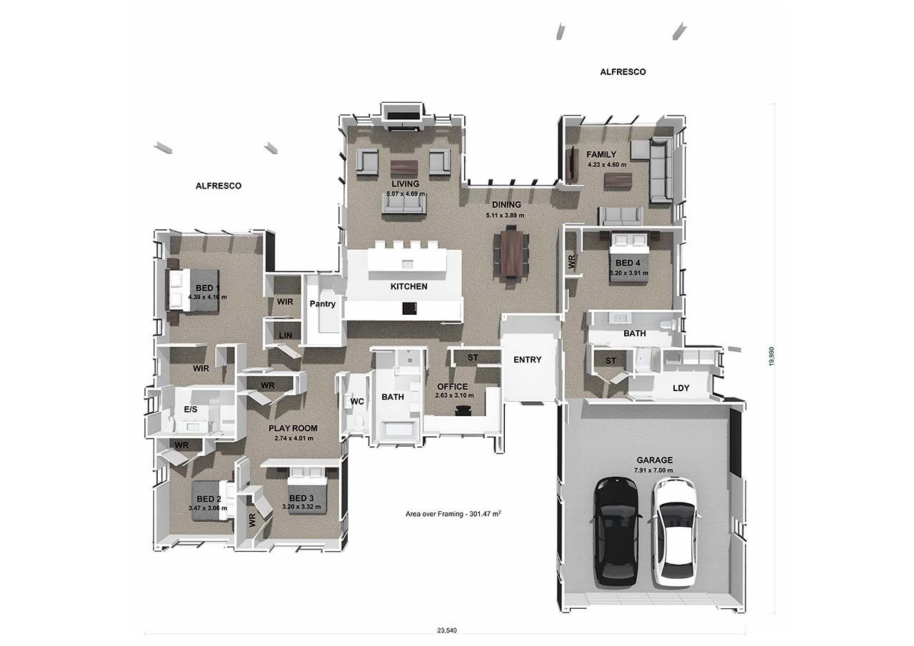  Generation Homes Modern Mixed With Country Charm - Alexandra Estate Lochinvar 3 D Floor Plan web 