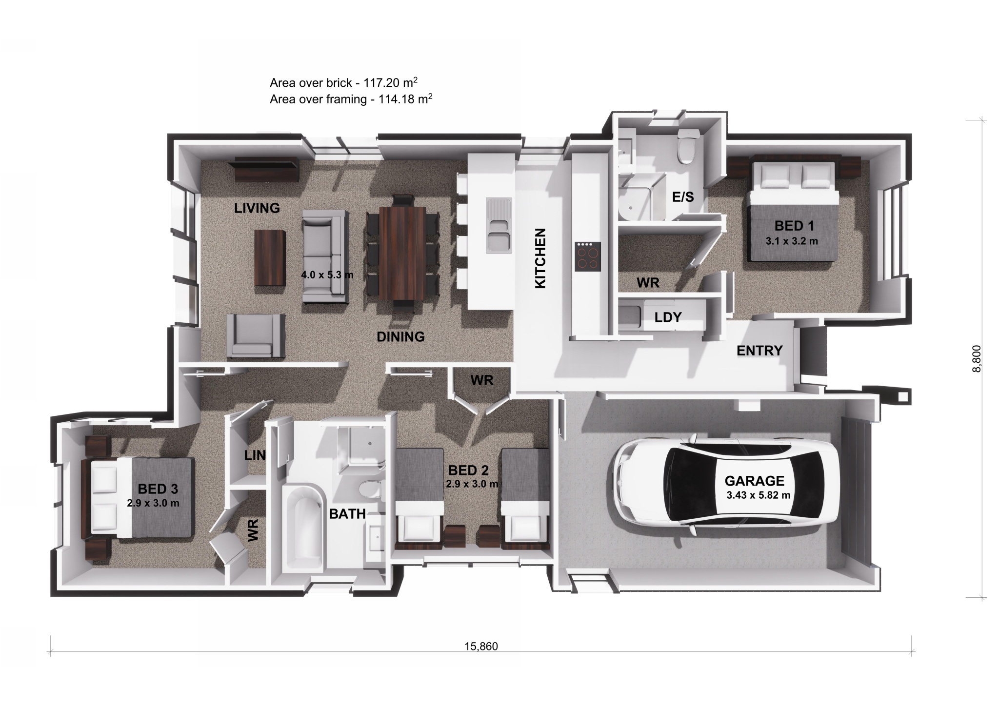  Generation Homes North-facing, Easy Living Plan 4 3 D Floor Plan 
