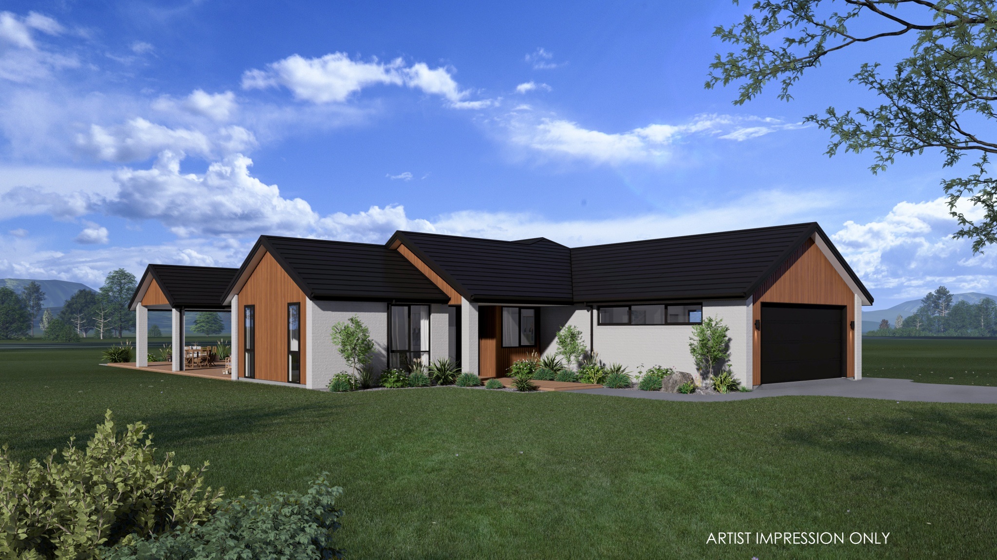  Generation Homes Refined Living Near Mountain Walks Urban 3 D Render Rural View 01 