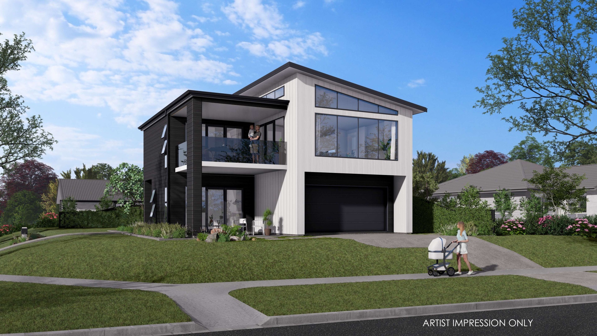  Generation Homes Te Wai NEW TAUPO SHOWHOME RENDER 2 Saddleback Drive 3 D View Web 