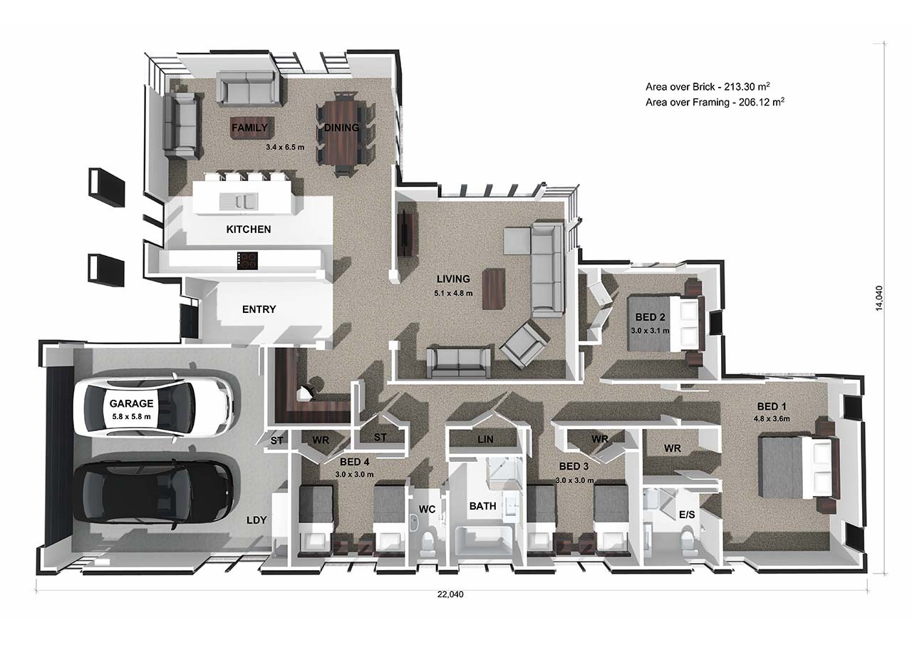  Generation Homes Carlisle Carlisle 3 D Floor Plan web 