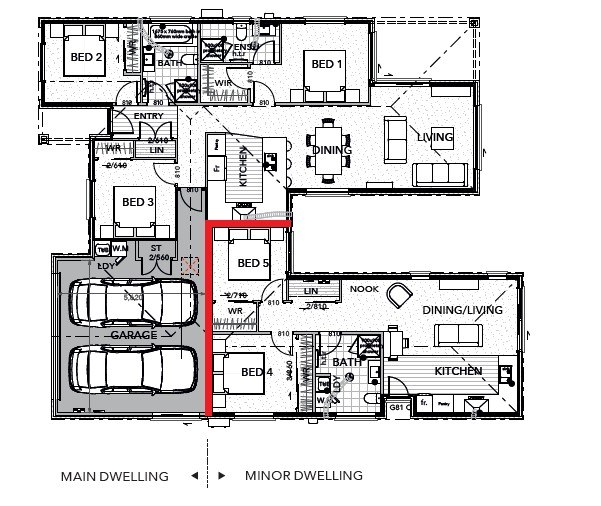  Generation Homes Multigenerational Build in Rolleston Dual Dwelling Build Only Floor Plan 