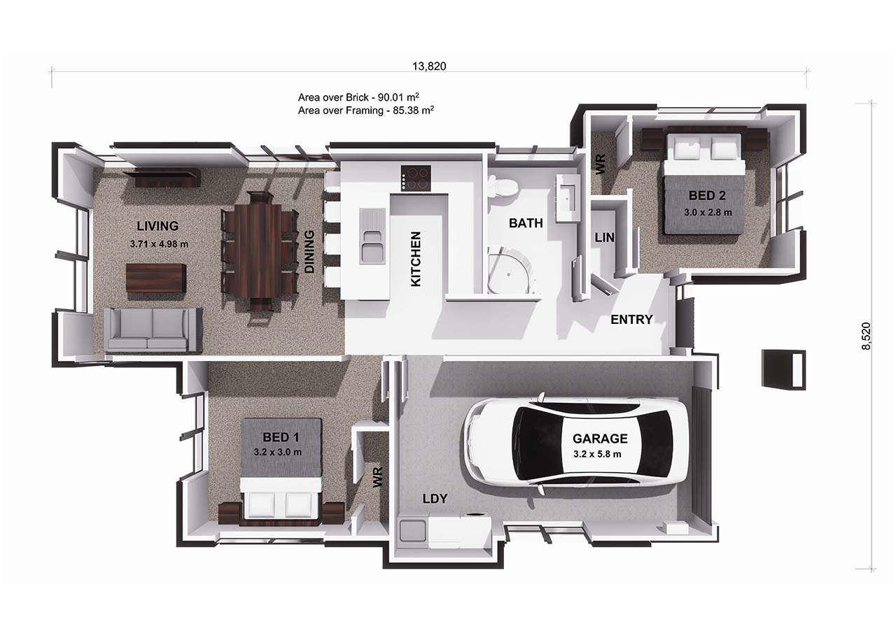  Generation Homes Tarata Tarata Lot 206 3 D Floor Plan web 