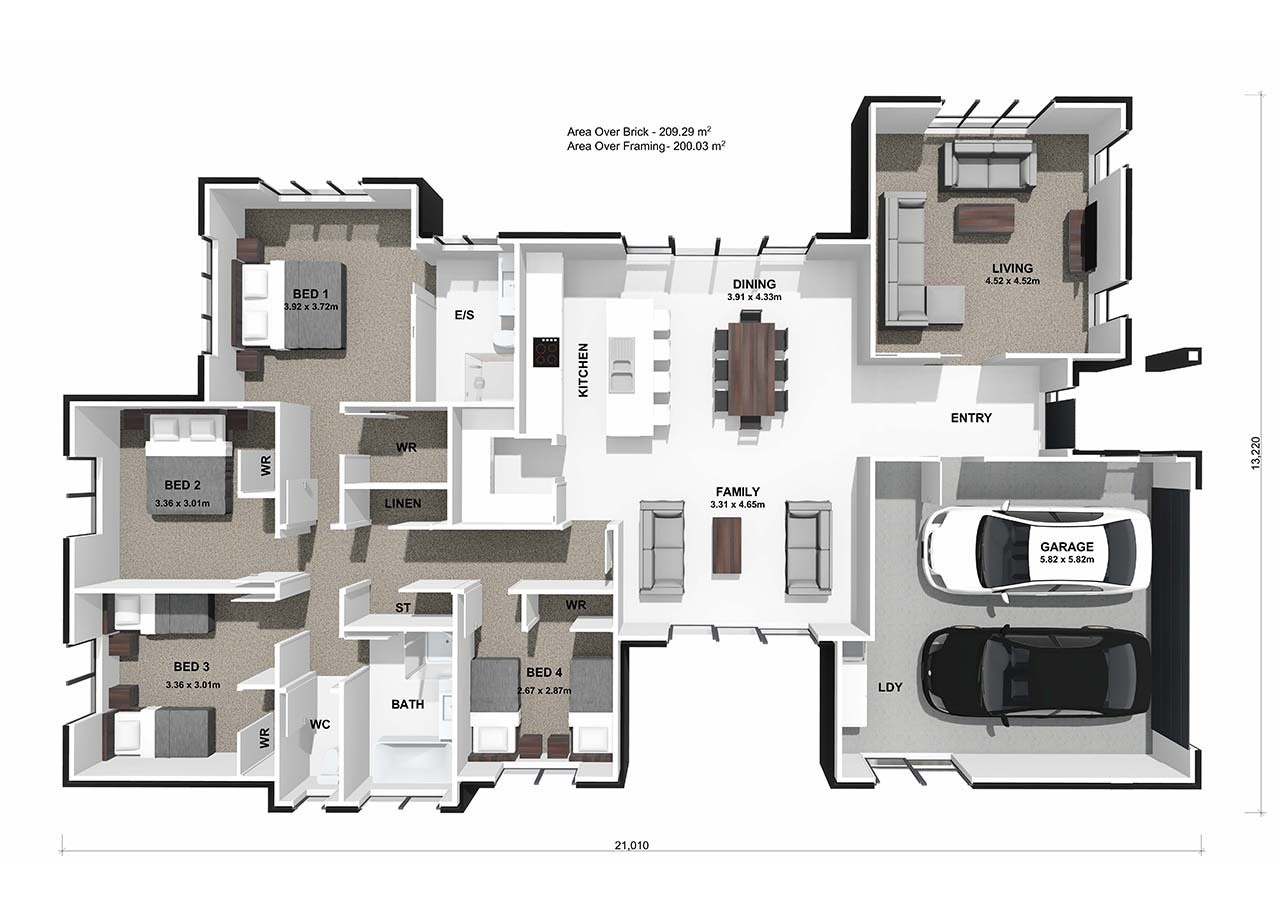  Generation Homes Your land, our plan - Totara Totara 3 D Floor Plan web 