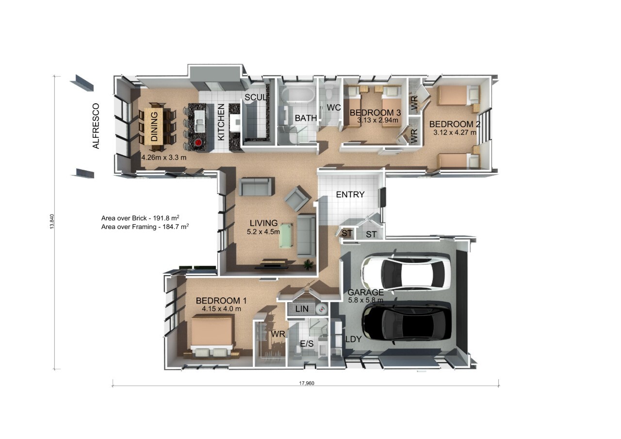  Generation Homes Karapiro House Only Il 11147 KARAPIRO 3 D Floor Plan web 