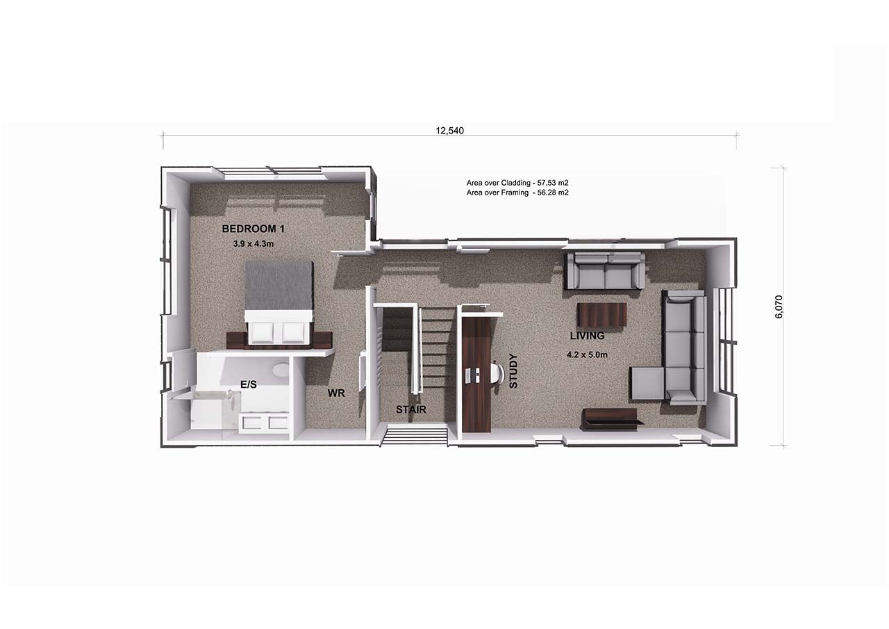  Generation Homes Golden Sands Show Home Motiti First Floor 3 D Floor plan web 