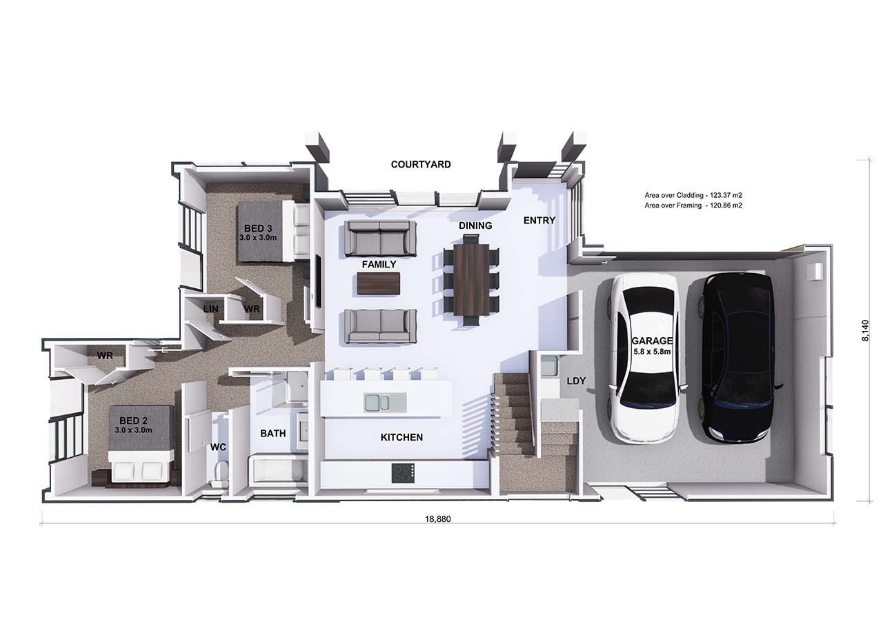  Generation Homes Golden Sands Show Home Motiti Ground 3 D Floor plan web 