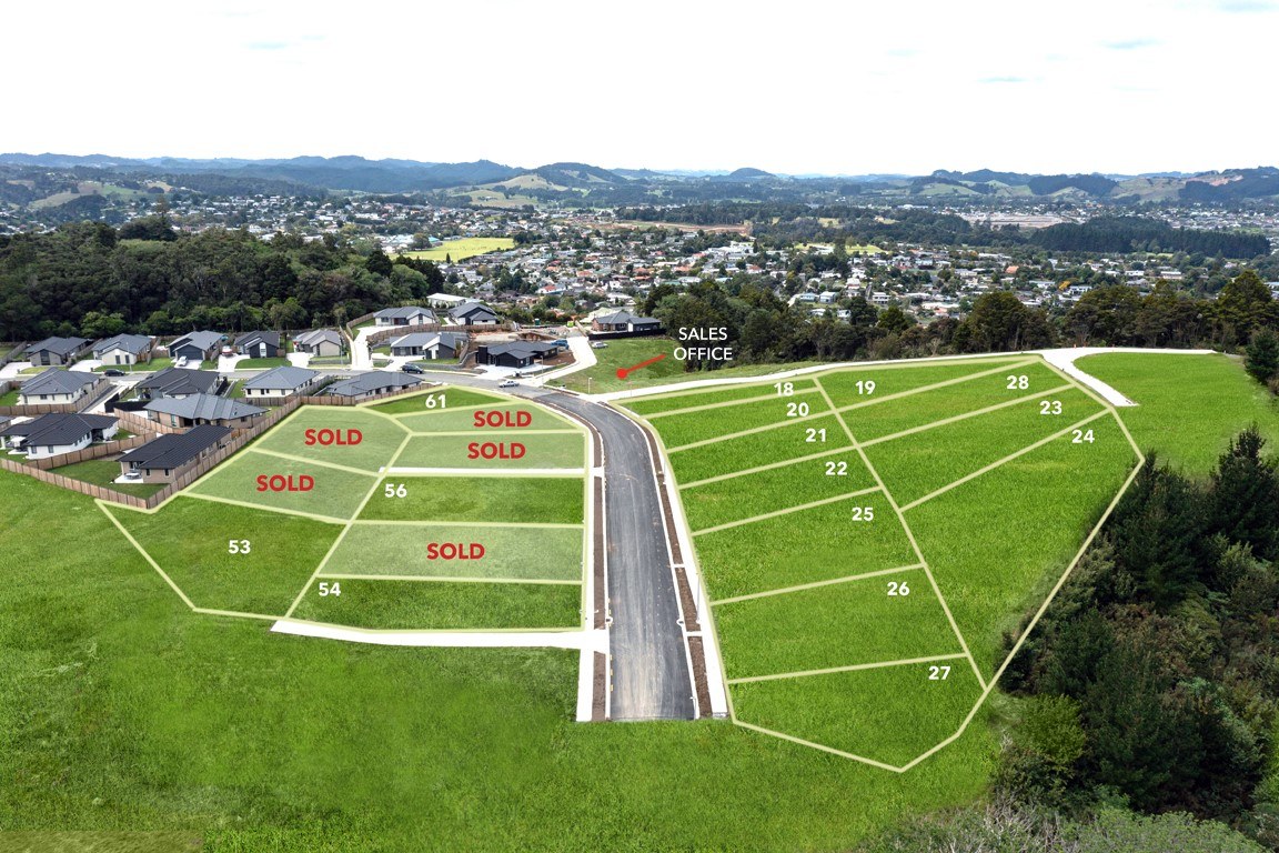  Generation Homes Parklands Estate, Whangarei - Stage 2 Parklands Estate with site office pointed out 
